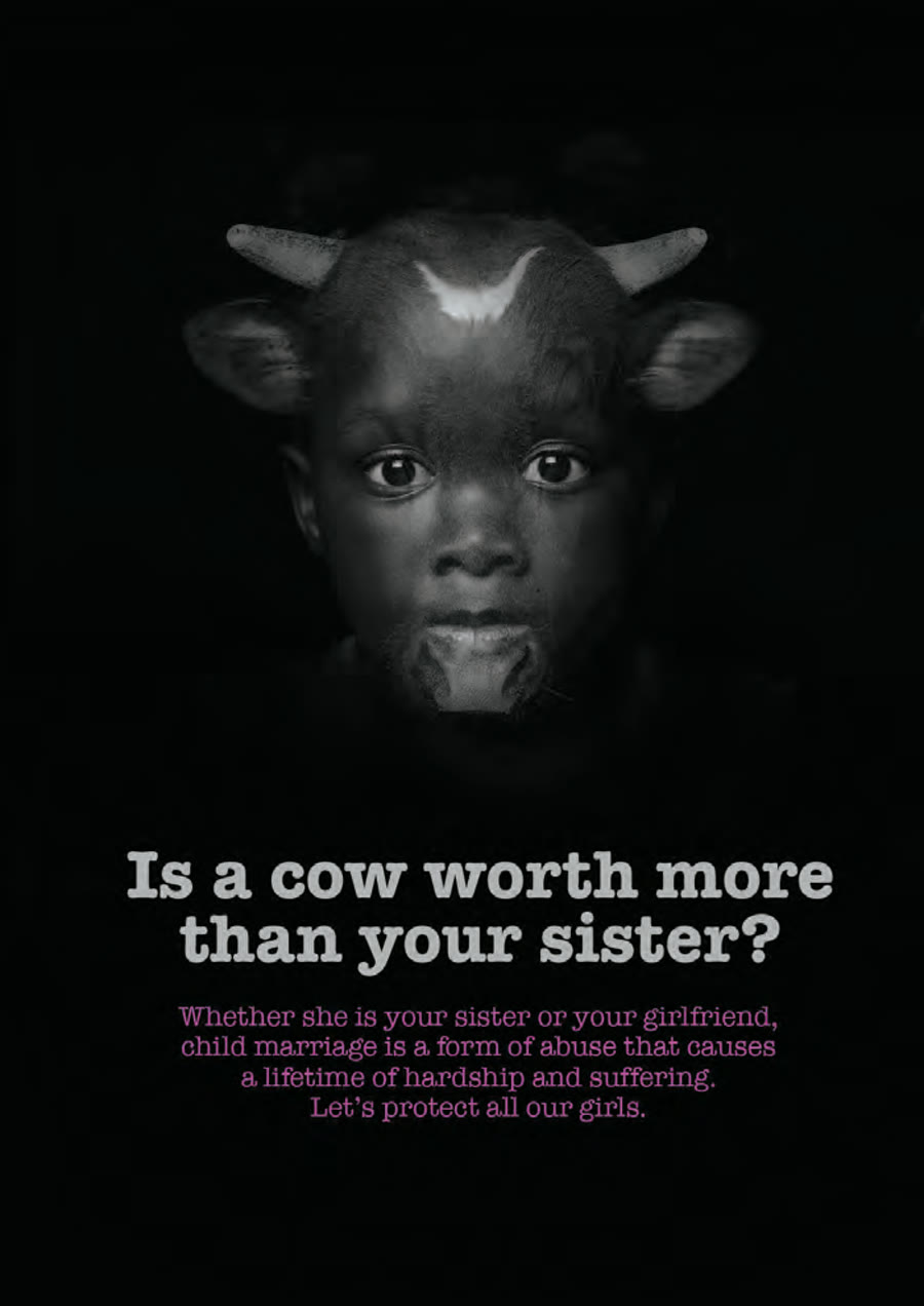 Is a cow worth more than your sister? A child's face morphed with a cow